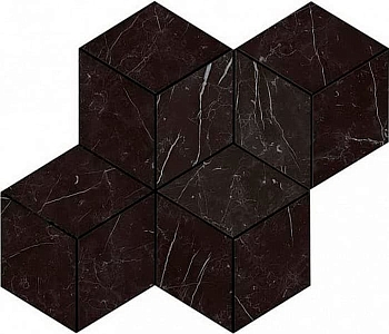 Мозаика Marvel Stone Nero Marquina Mosaico Esagono Lapp 30x35